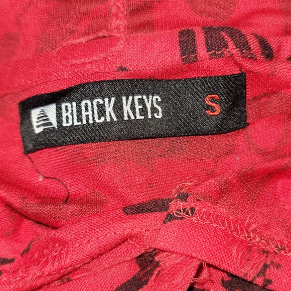 Black Keys Men's Distress Graffiti Hoodie Shirt S Streetwear Skater Y2K Sporty - Picture 6 of 9